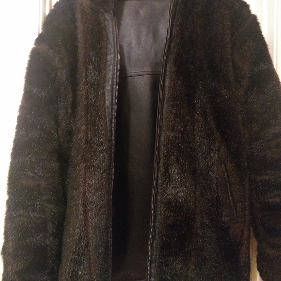 Liz Baker Essentials Leather and Faux Coat - Picture 2 of 4